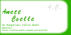 anett cselle business card